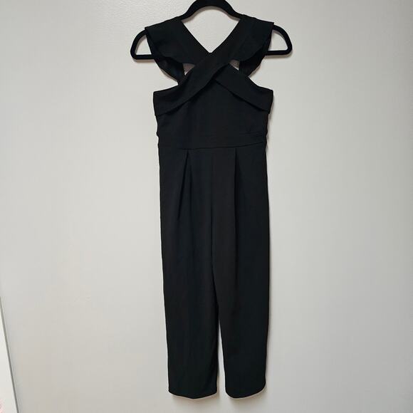 LOVE, Nickie Lew Nordstrom Jumpsuit Black WIde Leg Juniors size 12 - Picture 1 of 10